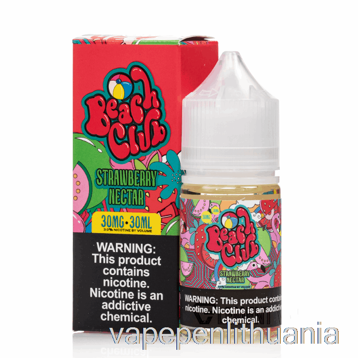 Braškių Nektaras - Paplūdimio Klubo Druskos - 30 Ml 30 Mg Vape Skysčio